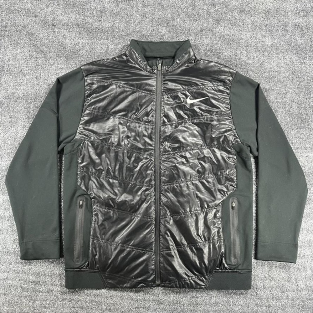 Nike Jacket Mens XL Black Lightweight‎ Chest Puffer Golf Full Zip 543550 010